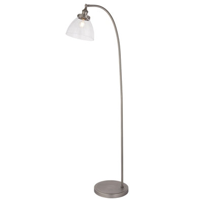 Floor Lamp LightBrushed Silver Paint & Clear Glass40W E27Standing from B&Q