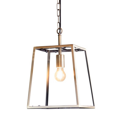Loops Ceiling Pendant Light Matt Antique Brass & Clear Glass 10W Led E27 E10265 - Image 3