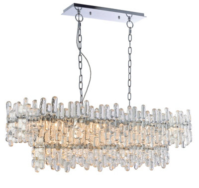 B&Q Ceiling Pendant Chrome Plate & Clear Glass 12 X 40W E14 Dimmable Light