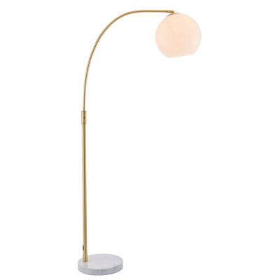 Loops Unisex Clear Floor Lamp Light Satin Brass & Opal Glass 40W E27 Complete Standing Lamp In Size 40 - Image 3