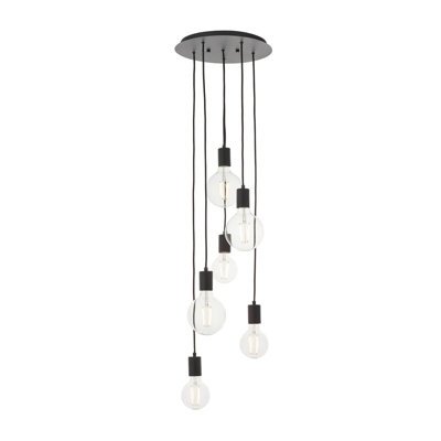 B&Q Ceiling Pendant Matt 6 X 10W Led E27 Dimmable Six S Light/Black