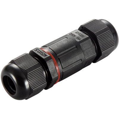 Inline Ip68 Straight ConnectorThree Way Terminal BlockBlack Nylon from B&Q
