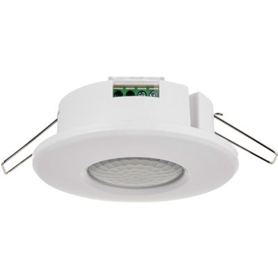 B&Q Recessed Ceiling Pir Sensor - 360 Degree Movement Detection - 8 Metre Range Light/White
