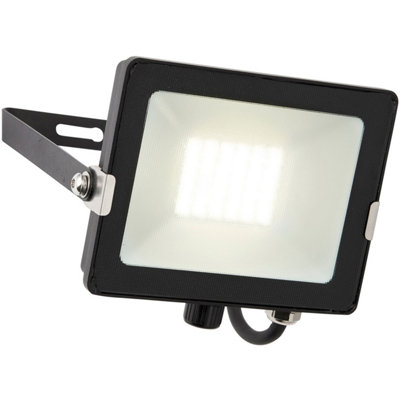 Outdoor Ip65 Waterproof Floodlight30W Cool White LedMatt Black Aluminium from B&Q