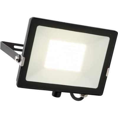 Outdoor Ip65 Waterproof Floodlight50W Cool White LedMatt Black Aluminium from B&Q