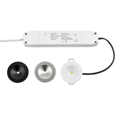 Recessed Emergency Ceiling Guide Light KitDaylight White LedMatt White from B&Q
