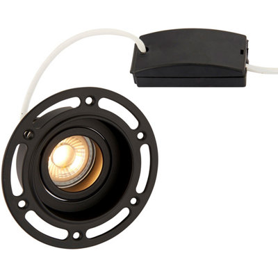 Trimless Plaster-In Ceiling Downlight50W Gu10 Reflector LedMatt Black from B&Q