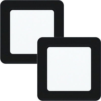 2 Pack Modern Black Square Led Downlights For Walls And Ceilings from B&Q