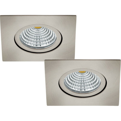  - 2 Pack Satin Nickel 6W Led Square Downlight For Wall And Ceiling Installation