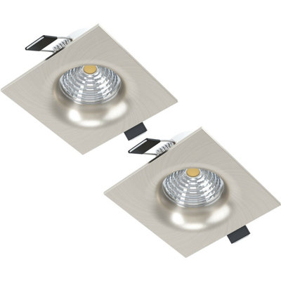  - Satin Nickel 2-Pack Flush Square Downlight Led Spotlight For Walls And Ceilings