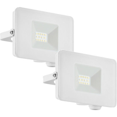  - 2 Pack Adjustable 10W Ip65 Outdoor Led Flood LightsModern White Porch Lamps
