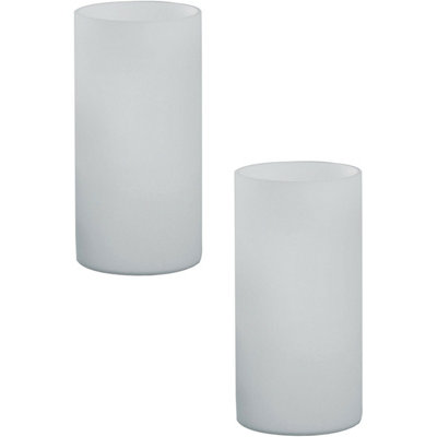 Elegant 2 Pack White Opal Glass Table Lamps With E14 Switch from B&Q