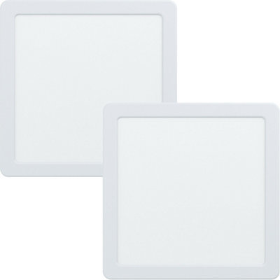 Energy Efficient 2-Pack Led Ceiling Flush DownlightsModern White Square Spotlights from B&Q
