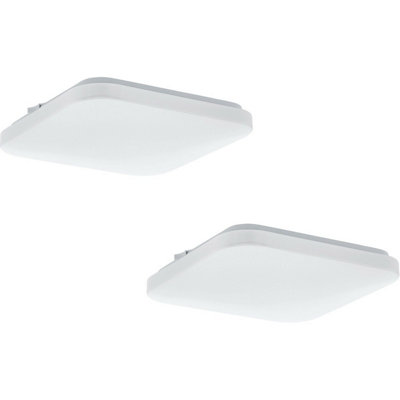 2 Pack Modern White Led Ceiling Lights With Flush Mount Design from B&Q