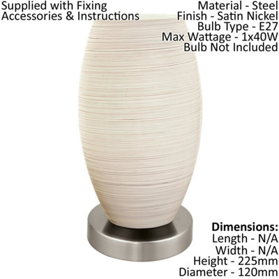  - Elegant 2-Pack Satin Nickel Table Lamps With White Glass Shades