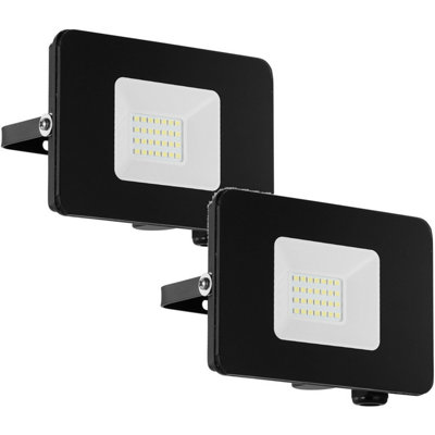  - 2 Pack Adjustable 20W Ip65 Waterproof Black Outdoor Wall Flood Lights