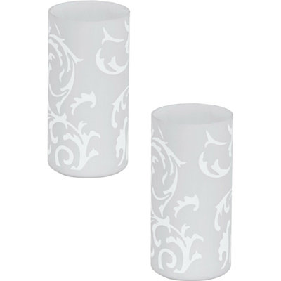 Elegant 2-Pack White Glass Table Lamps With E14 Switch from B&Q