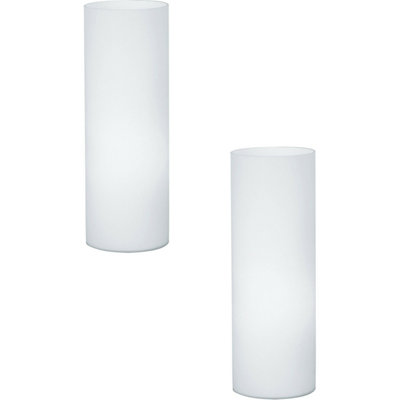 Elegant 2-Pack White Opal Glass Table Lamps With E27 Socket And Inline Switch from B&Q