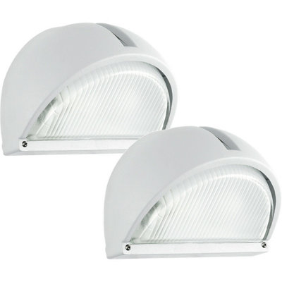 2-Pack Ip44 Outdoor Wall Light In White Aluminium With 40W E27 Bulb For Porch And Garden from B&Q