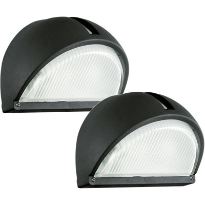 2 Pack Ip44 Black Aluminium Outdoor Wall Light With E27 Bulb For Modern Porches from B&Q
