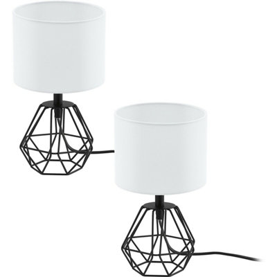 Elegant Black And White Table Lamps2 Pack With E14 Bulb Holder from B&Q