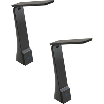  - Set Of 2 Modern Black Table Lamps With Rechargeable Led Battery
