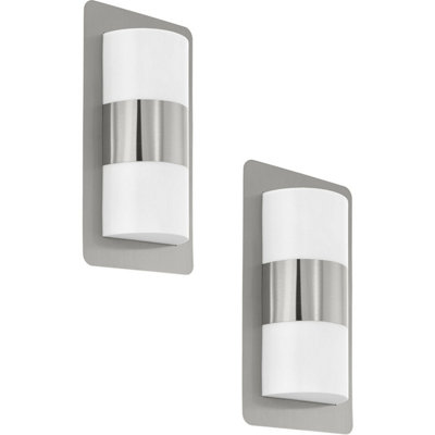 2 Pack Modern Ip44 Outdoor Wall LightStainless Steel 10W E27 Porch Lamp from B&Q