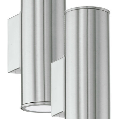 2 Pack Ip44 Outdoor Wall LightModern Stainless Steel Up & Down Lamp from B&Q