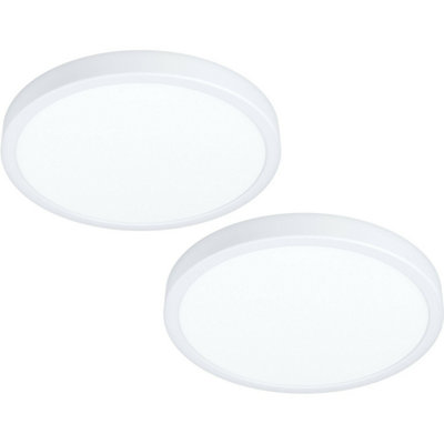 2 Pack Modern White Led Ceiling Lights With Flush Mount Design from B&Q