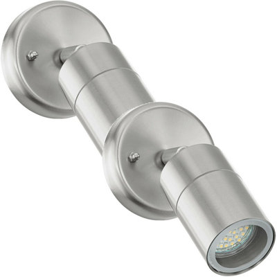 2 Pack Adjustable Ip44 Outdoor Wall LightsModern Stainless Steel Porch Lamps from B&Q