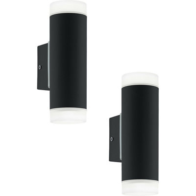 B&Q 2 Pack Up & Down Outdoor Wall - Ip44 Rated Gu10 Porch Lamp Black/Light