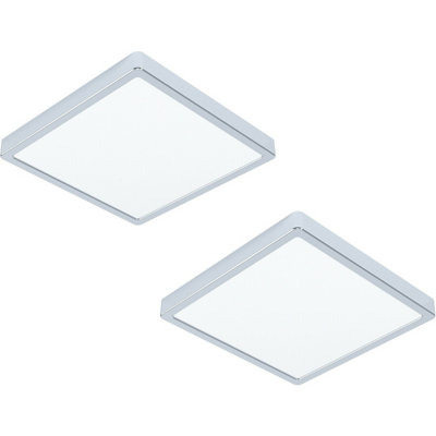 Modern 2 Pack Chrome Wall Flush Ceiling Light With White Shade And 20W Led Bulbs from B&Q