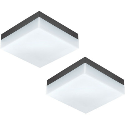 Dual Pack Of Ip44 Outdoor Wall Lights In Anthracite8.2W Led Porch Lanterns from B&Q