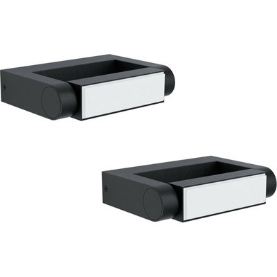 2 Pack Ip44 Outdoor Black Led Wall LightsStylish Cast Aluminium Porch Lamps from B&Q