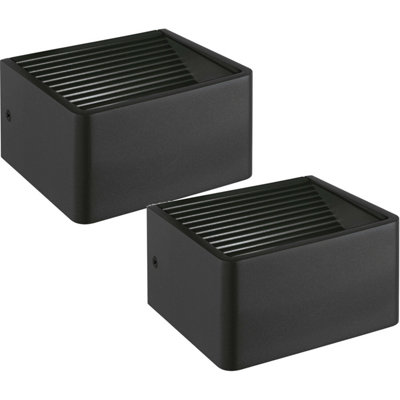 2 Pack Anthracite Aluminium Ip44 Outdoor Wall Lights6W Led Porch Lamps from B&Q