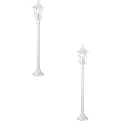 2 Pack White Aluminium Ip44 Outdoor Bollard Lights With 60W E27 Lamps from B&Q
