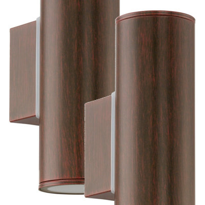 Set Of 2 Ip44 Antique Brown Outdoor Wall LightsModern Up & Down Lamps from B&Q