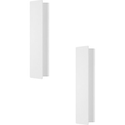  - 2 Pack Modern White Led Wall Lights With Aluminium Steel Enclosure And 12W Bulbs Included