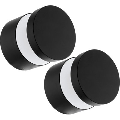 2 Pack Of Modern Ip44 Outdoor Wall LightsBlack Aluminium Led Porch Lanterns from B&Q