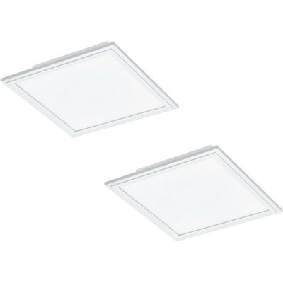 2 Pack Modern Led Ceiling And Wall Light 300mm White Aluminium 16W 4000K from B&Q