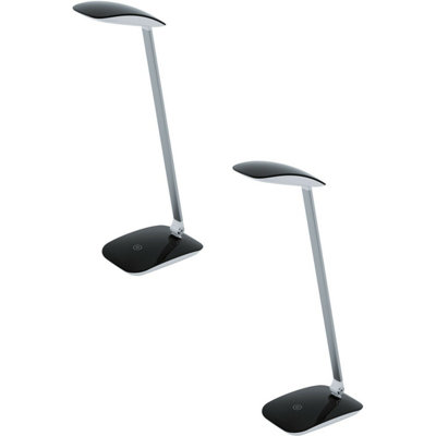 Set Of 2 Modern Black Touch Control Desk Lamps With Dimmable Led Bulbs from B&Q