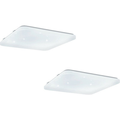 Elegant 2-Pack Led Flush Mount Ceiling Lights With Crystal Effect In White Shade from B&Q