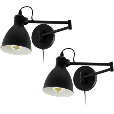 Stylish 2 Pack Black Wall Flush Ceiling Lights With Moveable Shades from B&Q