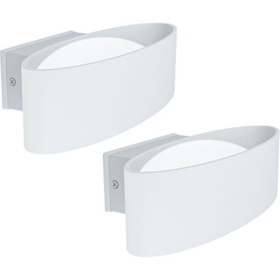 2 Pack Modern Ip44 Outdoor Wall LightsDurable White Aluminium & Steel Led Porch Lamps from B&Q