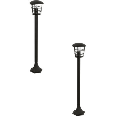 Set Of 2 Ip44 Outdoor Black Lantern Bollard Lights With 60W E27 Bulbs from B&Q