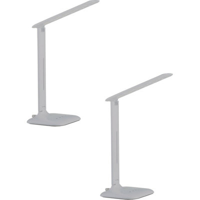 Set Of 2 Modern White Steel Touch Table Lamps With Dimmable Led from B&Q