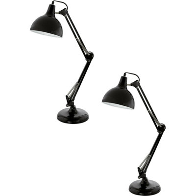Set Of 2 Modern Black Table Desk Lamps With Flexible Design And In-Line Switch from B&Q