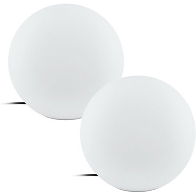 Set Of 2 Ip65 Waterproof Outdoor Garden Globe LightsModern White Plastic Design from B&Q