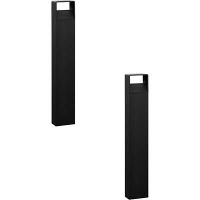 Stylish 2 Pack Ip44 Outdoor Bollard Lights In Anthracite Aluminium6W Led Tall Lamp Posts from B&Q