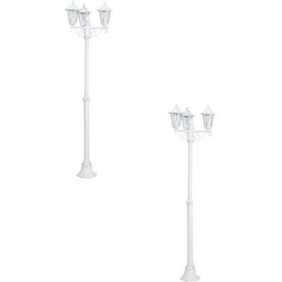 Set Of 2 Ip44 Outdoor White Aluminium Lanterns With 3 Arms For Garden Pathway Lighting from B&Q